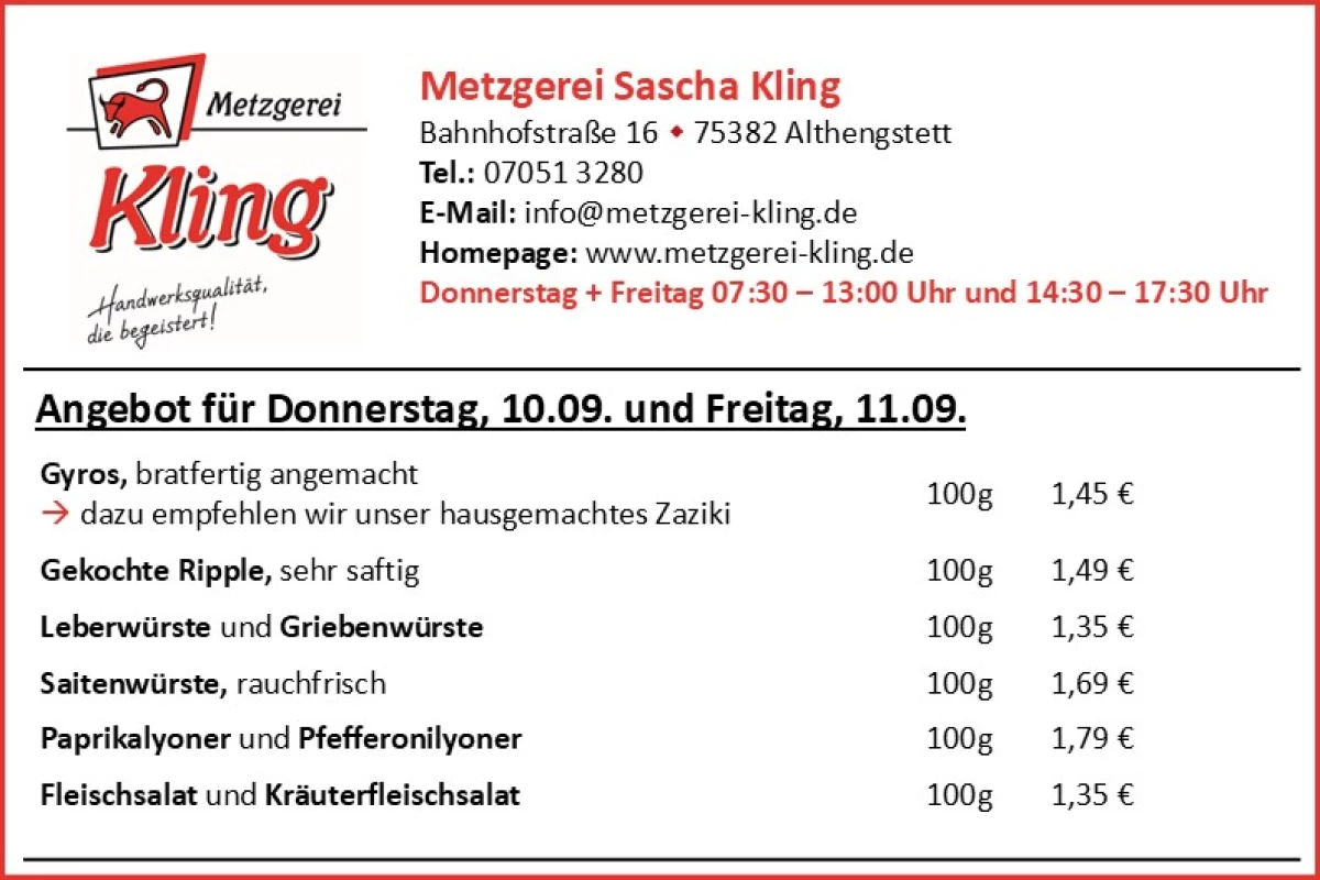 Metzgerei Kling Althengstett