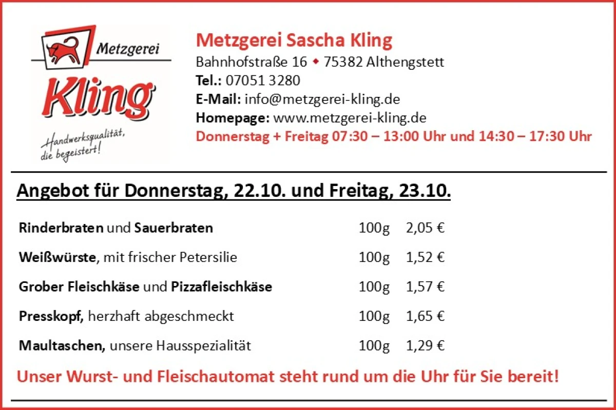Metzgerei Kling Althengstett